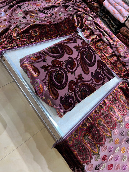 3-Piece Unstitched Palachi Suit – Mauve