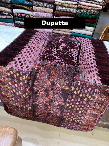 3-Piece Unstitched Palachi Suit – Mauve