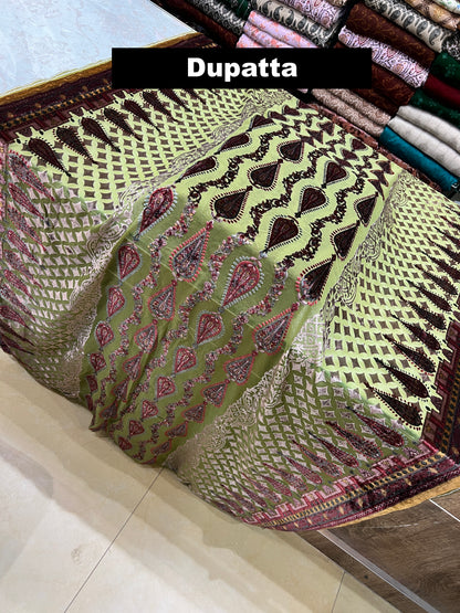 3-Piece Unstitched Palachi Suit – Pistachio Green