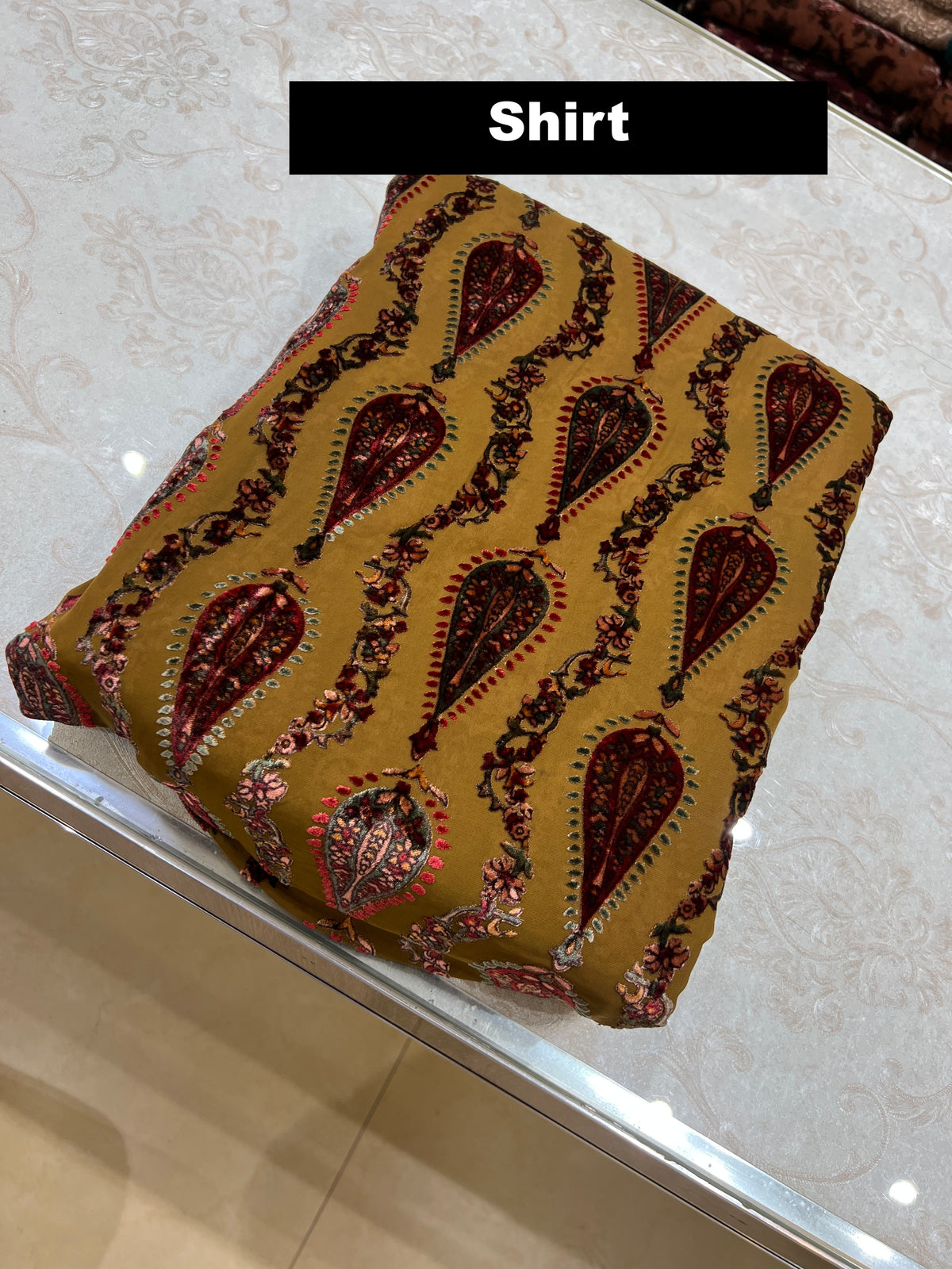 3-Piece Unstitched Palachi Suit – Mustard