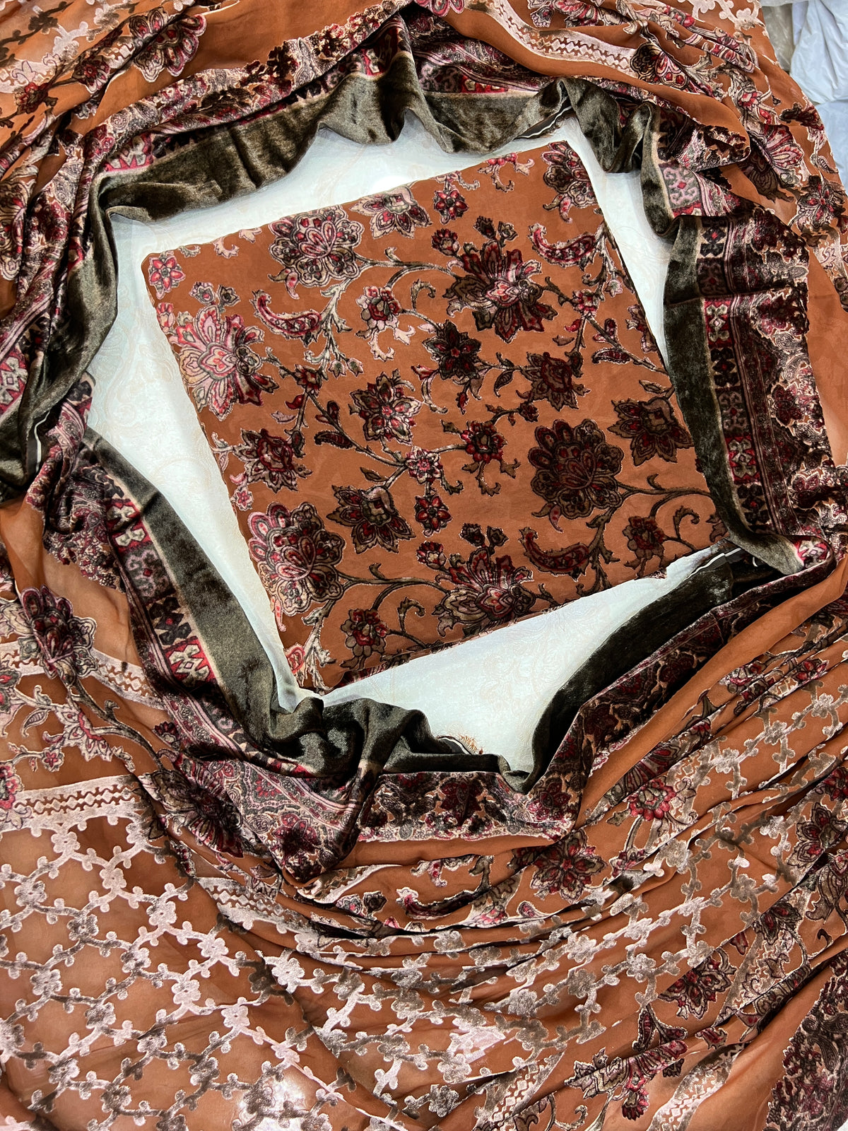 Exquisite Palachi Unstitched Suit with Silk Trouser