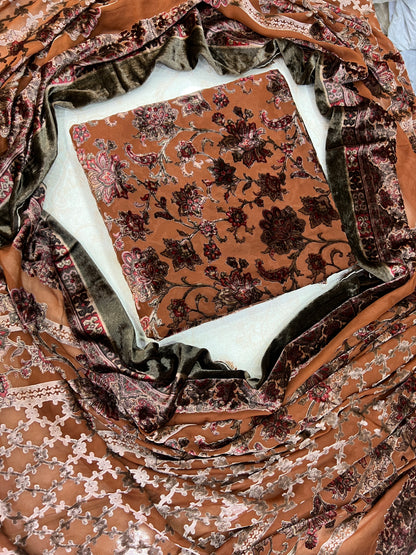 Exquisite Palachi Unstitched Suit with Silk Trouser