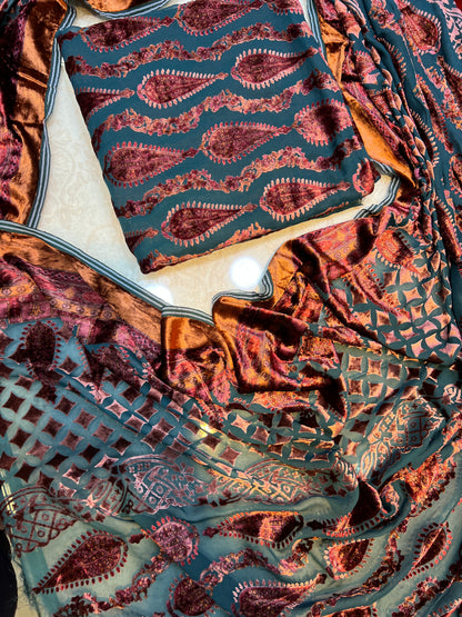 Classic Paisley Palachi Suit with Matching Silk Bottom