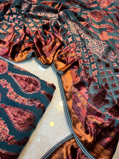 Classic Paisley Palachi Suit with Matching Silk Bottom