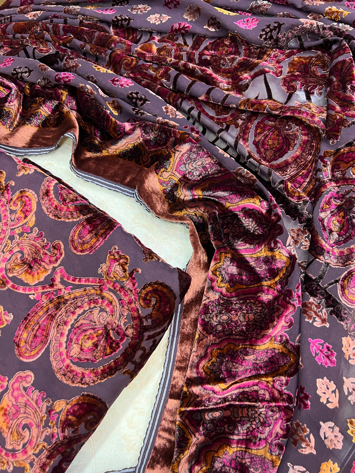 Classic Paisley Palachi Suit with Matching Silk Bottom