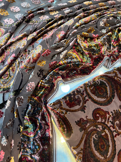 Vintage Paisley Palachi Shirt, Dupatta & Silk Trouser