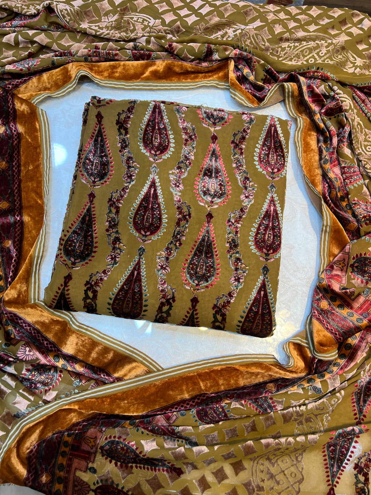 Classic Paisley Palachi Suit with Matching Silk Bottom