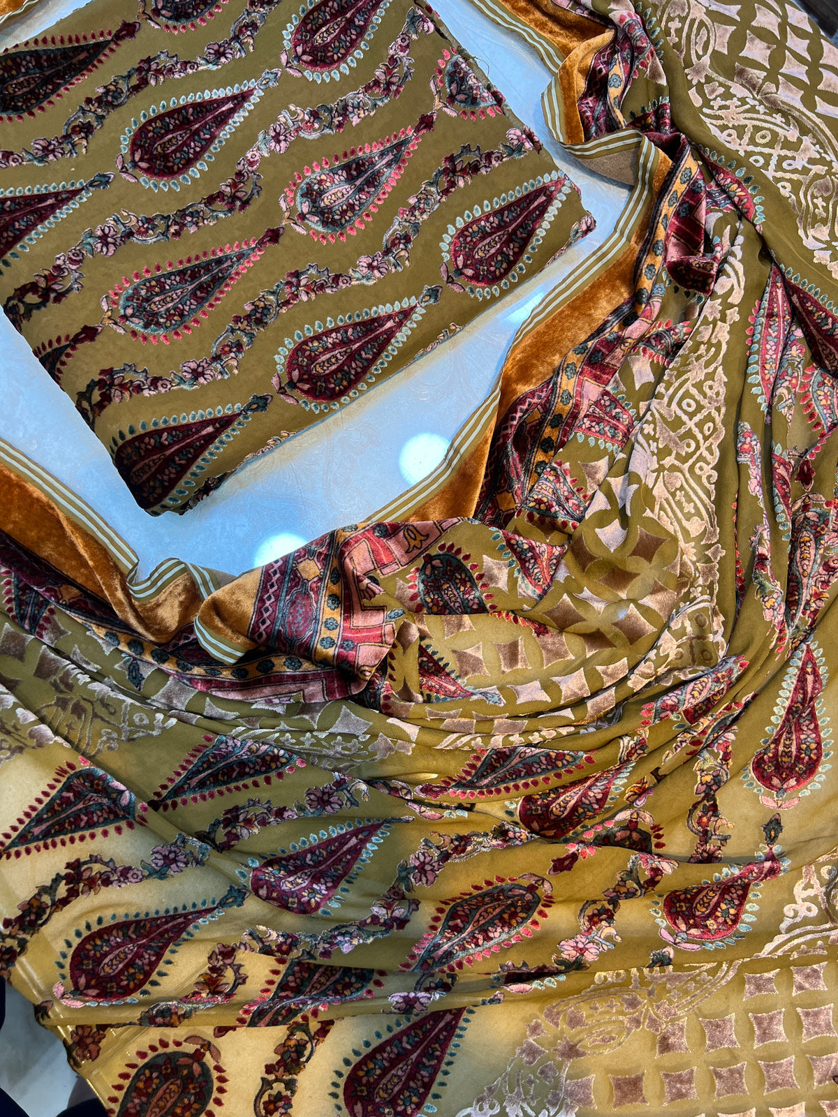Classic Paisley Palachi Suit with Matching Silk Bottom
