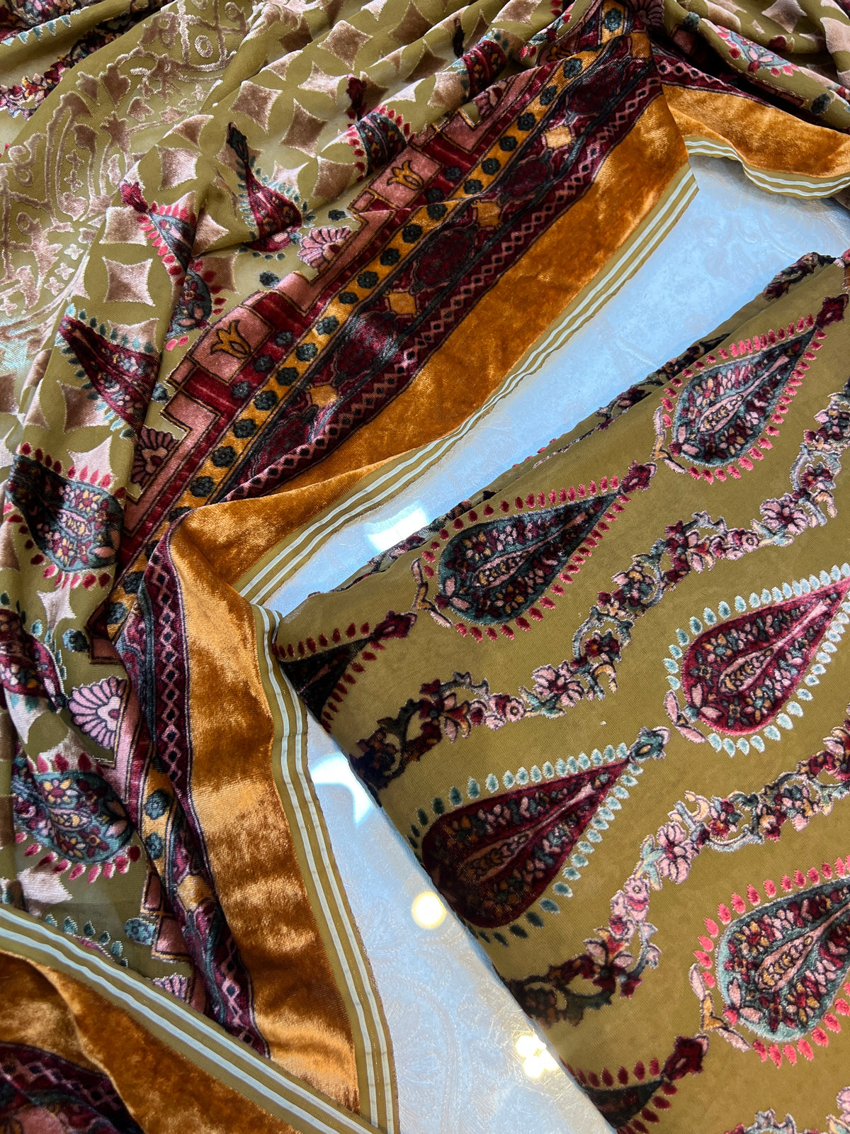 Classic Paisley Palachi Suit with Matching Silk Bottom