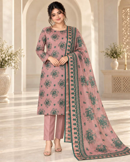 Dusty Rose Emerald China Pati suit front view